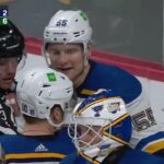 Brandon Duhame And Colton Parayko Engage Netfront During Scrum