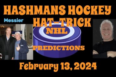 NHL Predictions Picks & Parlay Today 2-13-24 Hashmans Hockey Hat-trick successful hockey picks.