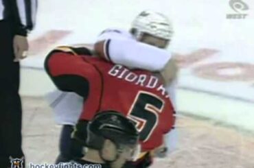 Colin Fraser vs Mark Giordano Oct 26, 2010