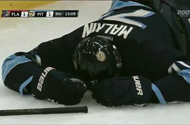 Evgeni Malkin is injured by Erik Gudbranson's hit . Feb 22nd 2013