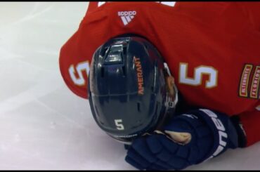 Aaron Ekblad Takes Puck Straight To The Face
