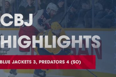 HIGHLIGHTS: Blue Jackets 3, Predators 4 (SO) | CBJ falls in eight-round shootout on Saturday.