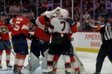 Sergei Bobrovsky goes after Brady Tkachuk