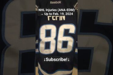 NHL Injuries (ANA-EDM) After Games of February 18, 2024