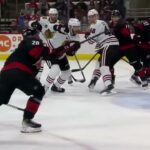 Andrei Svechnikov assists on Aho's goal vs Blackhawks (19 feb 2024)