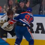 Oilers' Perry And Bruins' Wotherspoon Drop The Gloves For A Titanic Tilt After Some Jawing