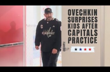 Alex Ovechkin surprises kids participating at youth hockey clinic at MedStar Capitals Iceplex