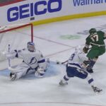 Marcus Foligno tucks silky backhander past Vasilevskiy