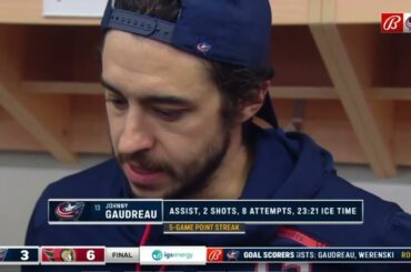 Johnny Gaudreau PostGame Interview | Columbus Blue Jackets vs  Ottawa Senators