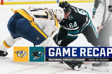 Predators @ Sharks 2/24 | NHL Highlights 2024