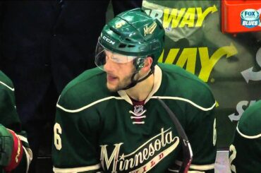 Marco Scandella illegal hit to head on T.J. Oshie St. Louis Blues vs Minnesota Wild Nov 29 2014 NHL