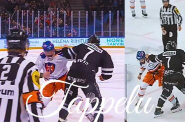 80's Night Tappelu.tappara and tps fighting #Tappara #Liiga @MTVUrheilu