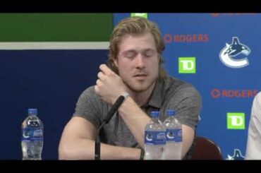 Brock Boeser breaks down when reporter asks about his dad Duke
