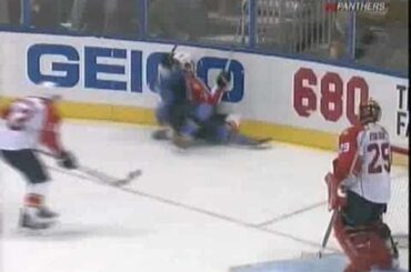 Aleksandr Burmistrov nails Dmitry Kulikov