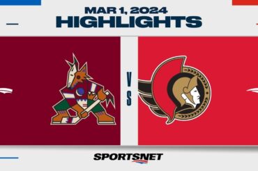 NHL Highlights | Coyotes vs. Senators - March 1, 2024