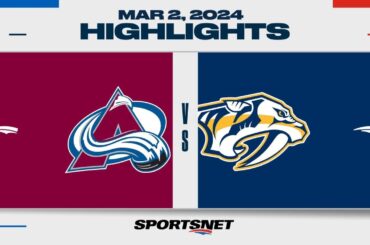 NHL Highlights | Avalanche vs. Predators - March 2, 2024