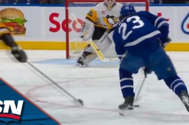 Maple Leafs' Knies Gets The Party Started, Scores Sweet Backhand Then Drops The Gloves