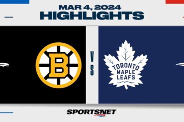 NHL Highlights | Bruins vs. Maple Leafs - March 4, 2024