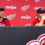 Postgame comments: Alex DeBrincat, Lucas Raymond talk after Red Wings 6-1 win over Blues