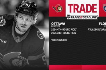 Florida Panthers acquire Vladimir Tarasenko from the Ottawa Senators
