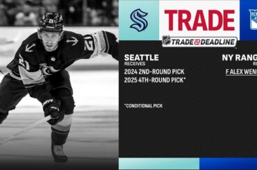 New York Rangers acquire F Alex Wennberg from the Seattle Kraken