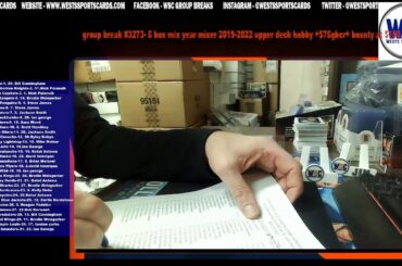 Group Break #3273- 5 Box MIX YEAR MIXER 2019-2022 UPPER DECK HOBBY +$75GBCR+ BOUNTY AT $150