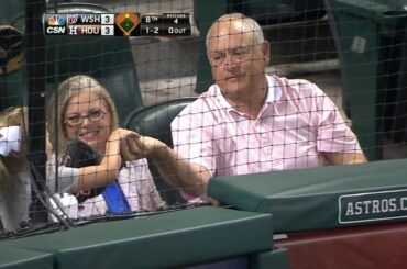 Nolan Ryan gives foul ball to young fan