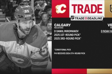 Vegas Golden Knights acquire D Noah Hanifin from the Calgary Flames