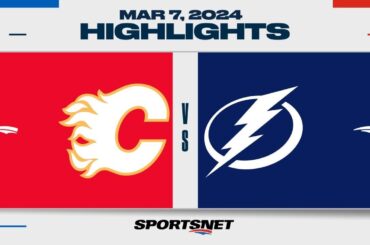 NHL Highlights | Flames vs. Lightning - March 7, 2024
