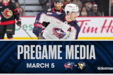 Zach Werenski and Head Coach Pascal Vincent Preview Matchup at Pittsburgh | Pregame Media (3/5/24)