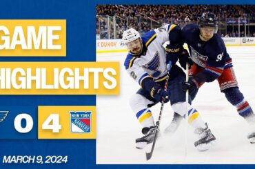 Game Highlights: Rangers 4, Blues 0