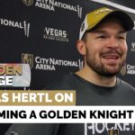 Tomas Hertl is introduced as a Golden Knight