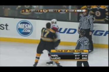 Chris Neil vs Milan Lucic Mar 12, 2009