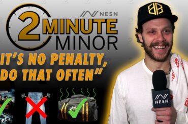 David Pastrnak Leaves His Hockey Bag In The Car OVERNIGHT | NESN Two-Minute Minor Interview