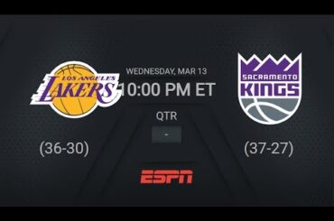 Los Angeles Lakers @ Sacramento Kings | NBA on ESPN Live Scoreboards