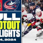 Ottawa Senators at Columbus Blue Jackets | FULL Shootout Highlights - March 14, 2024