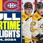 Boston Bruins at Montreal Canadiens | FULL Overtime Highlights - March 14, 2024