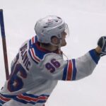 Jack Roslovic Blasts One-Timer Off Feed From Adam Fox For First Goal With Rangers