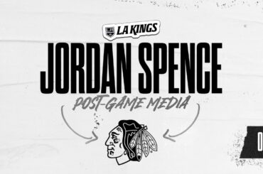 Defenseman Jordan Spence | 03.15.24 LA Kings shut out Chicago Blackhawks | Postgame Media