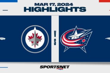 NHL Highlights | Jets vs. Blue Jackets - March 17, 2024