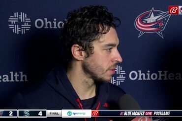 Johnny Gaudreau said the Blue Jackets fought back in the third period, but it was a tough start