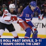 Matt Rempe almost sparks a BRAWL in Rangers' 3-1 win over Devils! Did the rookie cross a line?