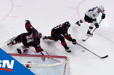 Hurricanes’ Justin Faulk Saves Goal With Slick Leg Save