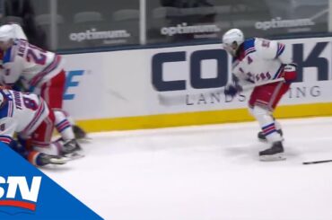 Mika Zibanejad Sends Puck From Own Zone Into Empty Net