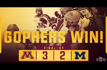 Highlights: Gopher Men's Hockey Wins B1G Playoff Opener vs. Michigan in OT