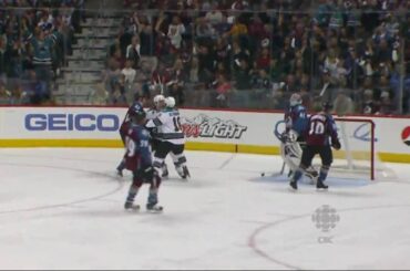 Joe Pavelski scores the game winning goal to eliminate the Avalanche!