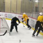 Defenseman Jack St. Ivany during a penalty-killing drill.