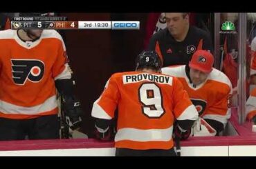 Ivan Provorov mistake leads to Jake Guentzel goal vs Flyers in game 6 (2018)