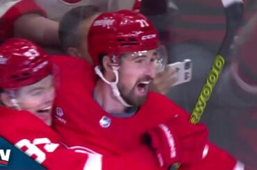 Red Wings' Dylan Larkin Ecstatic After Netting Goal In Return To Lineup