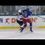 Matt Rempe EJECTED for ELBOEEING Jonas Siegenthaler in head - Rangers Vs Devils -